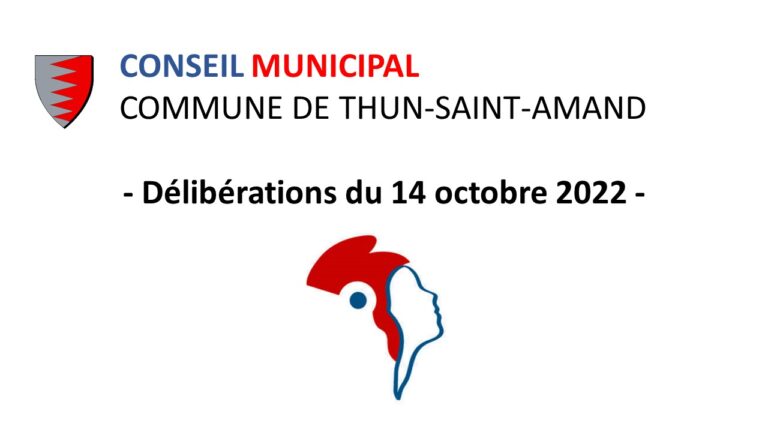 Lire la suite à propos de l’article DELIBERATIONS DU CONSEIL MUNICIPAL DU 14 OCTOBRE 2022