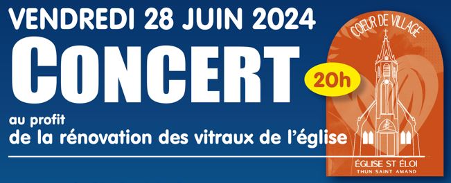 You are currently viewing CONCERT LE 28 JUIN A L’EGLISE ST ELOI 20H